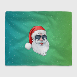 Плед флисовый Дед Мороз в очках, цвет: 3D-велсофт