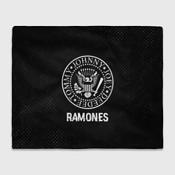 Плед флисовый Ramones glitch на темном фоне, цвет: 3D-велсофт