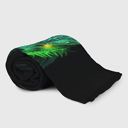 Плед флисовый Светящийся зеленый дракон 2024, цвет: 3D-велсофт — фото 2