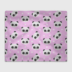 Плед флисовый Милая улыбающаяся панда, цвет: 3D-велсофт