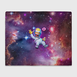 Плед флисовый Homer Simpson in space - ai art, цвет: 3D-велсофт