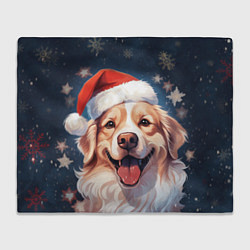Плед флисовый New Years mood from Santa the dog, цвет: 3D-велсофт
