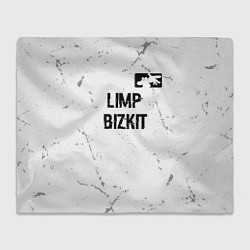 Плед флисовый Limp Bizkit glitch на светлом фоне посередине, цвет: 3D-велсофт