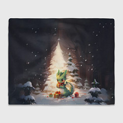 Плед Чиби-дракон под ёлкой с подарками