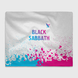 Плед флисовый Black Sabbath neon gradient style посередине, цвет: 3D-велсофт