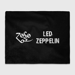 Плед флисовый Led Zeppelin glitch на темном фоне по-горизонтали, цвет: 3D-велсофт