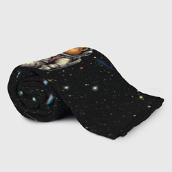 Плед флисовый Капибара бравый космонавт - фантазия, цвет: 3D-велсофт — фото 2