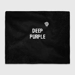 Плед флисовый Deep Purple glitch на темном фоне посередине, цвет: 3D-велсофт