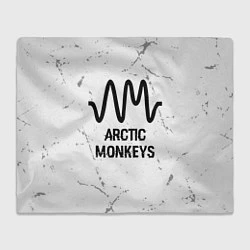Плед флисовый Arctic Monkeys glitch на светлом фоне, цвет: 3D-велсофт