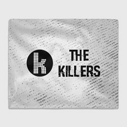 Плед флисовый The Killers glitch на светлом фоне по-горизонтали, цвет: 3D-велсофт