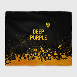 Плед флисовый Deep Purple - gold gradient посередине, цвет: 3D-велсофт