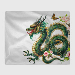 Плед флисовый Японский дракон - ирезуми искусство, цвет: 3D-велсофт