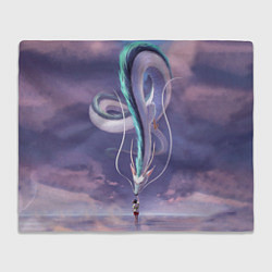 Плед флисовый Унесенные призраками- дракон и девочка, цвет: 3D-велсофт