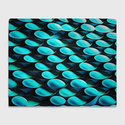 Плед флисовый Голубые чешуйки, цвет: 3D-велсофт