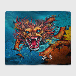 Плед флисовый Граффити с драконом, цвет: 3D-велсофт