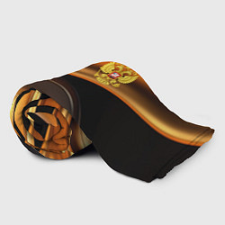 Плед флисовый Герб России на черном золотом фоне, цвет: 3D-велсофт — фото 2