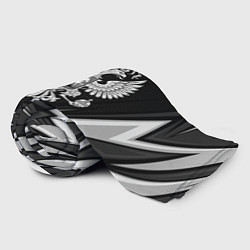 Плед флисовый Герб России- черно-белый, цвет: 3D-велсофт — фото 2