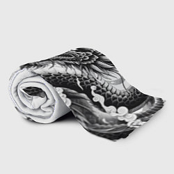 Плед флисовый Морда дракона - ирезуми, цвет: 3D-велсофт — фото 2