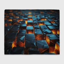 Плед флисовый Темные плитки в лаве, цвет: 3D-велсофт