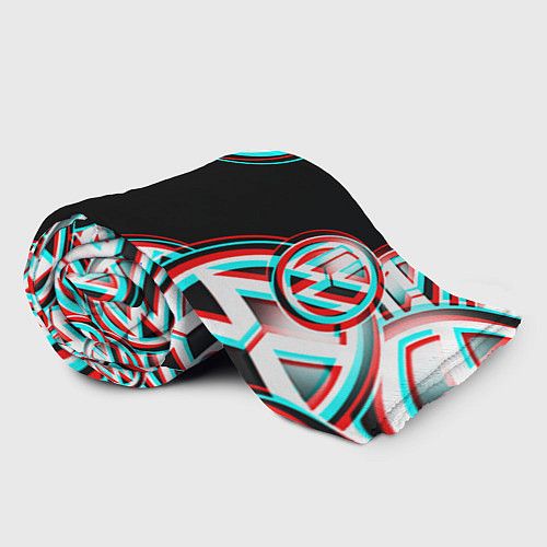 Плед Volkswagen glitch pattern / 3D-Велсофт – фото 2