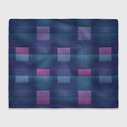 Плед флисовый Фиолетовые квадраты, цвет: 3D-велсофт