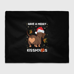 Плед флисовый Have a merry kissmyass, цвет: 3D-велсофт