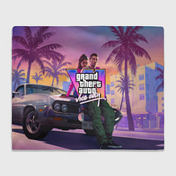 Плед флисовый Grand theft auto 6 Лусия и Джейсон, цвет: 3D-велсофт