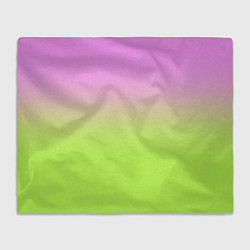 Плед флисовый Розовый и ярко-зеленый градиент, цвет: 3D-велсофт