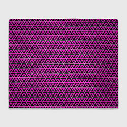 Плед флисовый Розовые и чёрные треугольники, цвет: 3D-велсофт