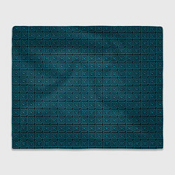 Плед флисовый Квадратный спирали синий, цвет: 3D-велсофт