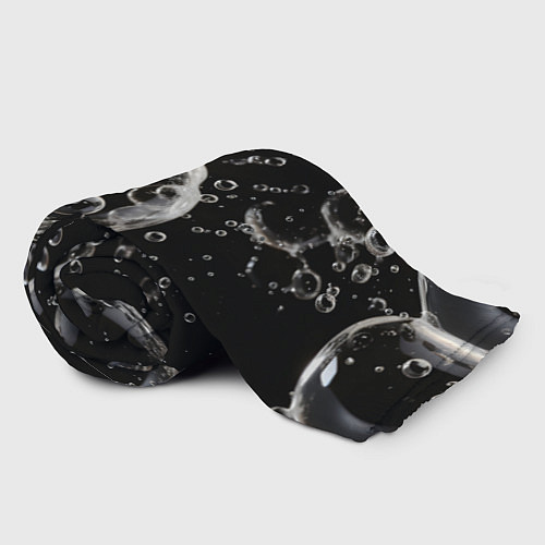 Плед Пузыри на черном / 3D-Велсофт – фото 2