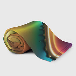 Плед флисовый Радужный градиент с накидкой, цвет: 3D-велсофт — фото 2