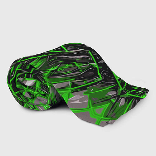Плед Череп и зелёные полосы / 3D-Велсофт – фото 2