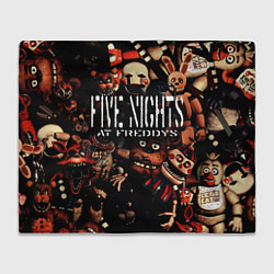 Плед флисовый Пять ночей с Фредди сборник аниматроников, цвет: 3D-велсофт