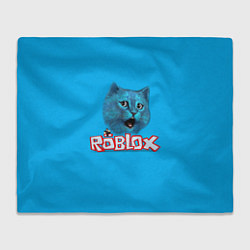 Плед флисовый Roblox синий кот, цвет: 3D-велсофт