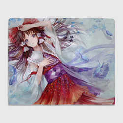 Плед флисовый Touhou Project Рейму Cute Flower, цвет: 3D-велсофт