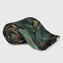 Плед флисовый Реалистичный камуфляж из листьев, цвет: 3D-велсофт — фото 2