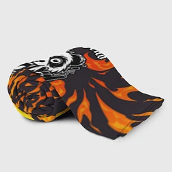 Плед флисовый Motorhead рок панда и огонь, цвет: 3D-велсофт — фото 2