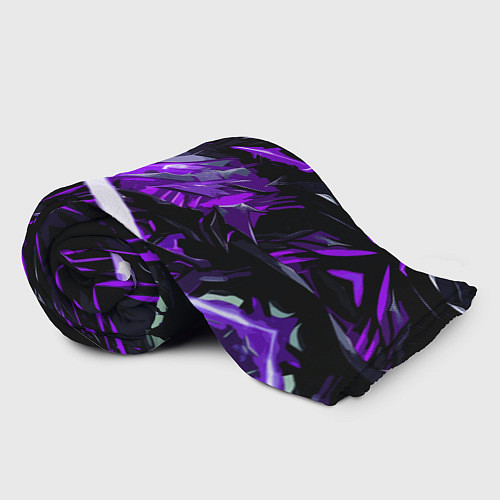 Плед Фиолетовый камень на чёрном фоне / 3D-Велсофт – фото 2
