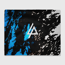 Плед флисовый Linkin park холодные краски, цвет: 3D-велсофт