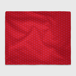 Плед флисовый Красные сердечки на красном фоне, цвет: 3D-велсофт