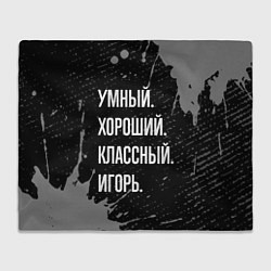 Плед флисовый Умный хороший классный: Игорь, цвет: 3D-велсофт