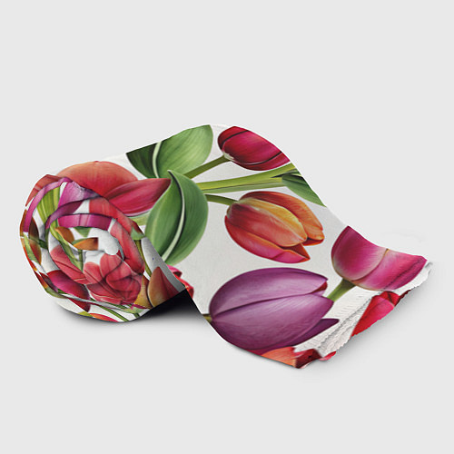 Плед Паттерн с тюльпанами / 3D-Велсофт – фото 2