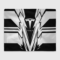 Плед флисовый Tesla - black and white, цвет: 3D-велсофт