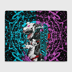 Плед флисовый Monokuma - fan art, цвет: 3D-велсофт