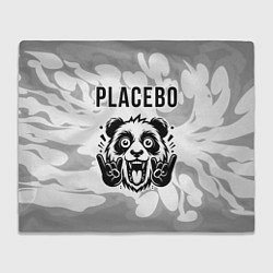 Плед флисовый Placebo рок панда на светлом фоне, цвет: 3D-велсофт