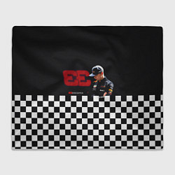 Плед флисовый Макс Ферстаппен гонщик, цвет: 3D-велсофт