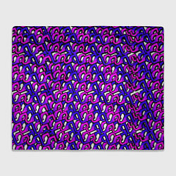 Плед флисовый Фиолетовый узор и чёрная обводка, цвет: 3D-велсофт