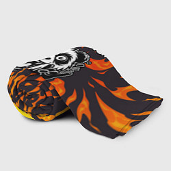 Плед флисовый Papa Roach рок панда и огонь, цвет: 3D-велсофт — фото 2