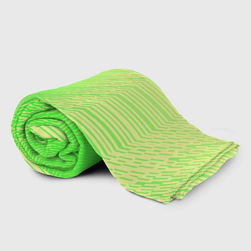 Плед Зелёные градиентные линии / 3D-Велсофт – фото 2